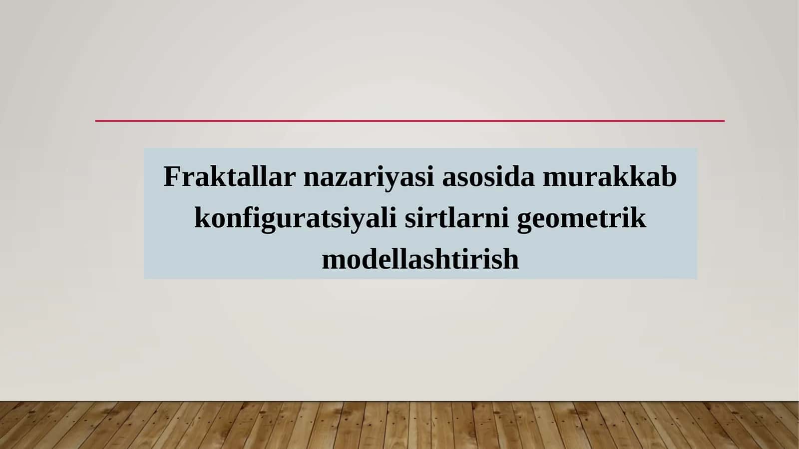 Fraktallar nazariyasi