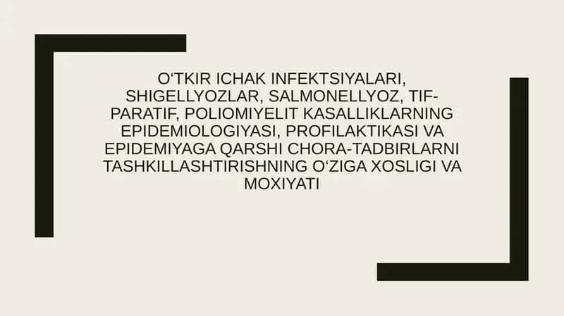 O‘tkir ichak infektsiyalari