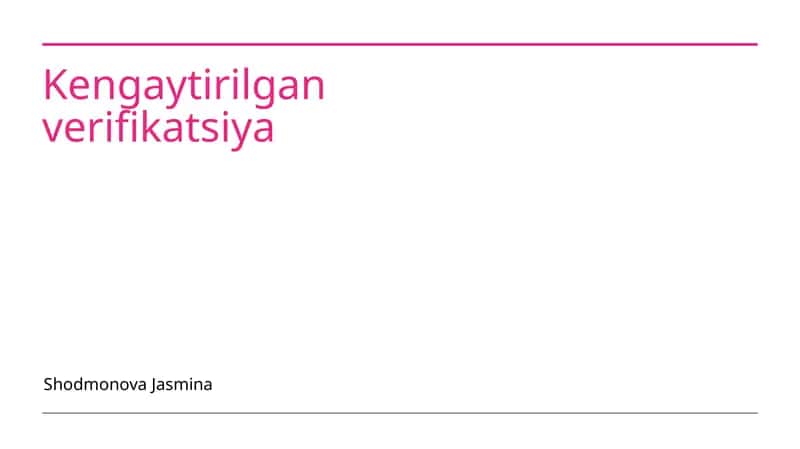 Kengaytirilgan verifikatsiya