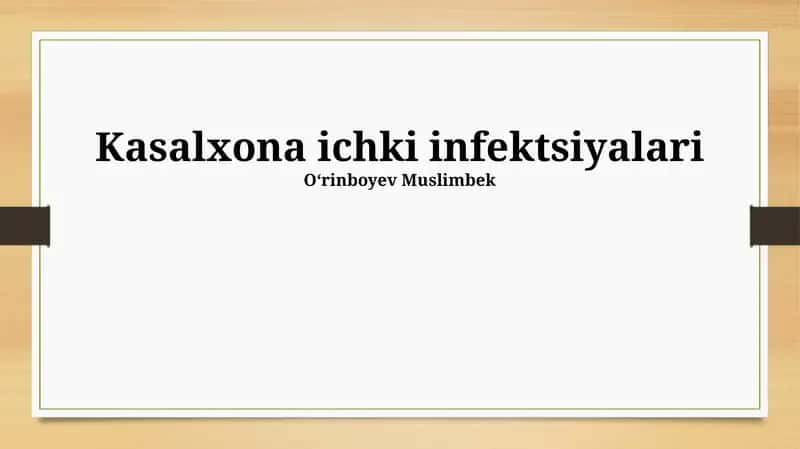 Kasalxona ichki infektsiyalari