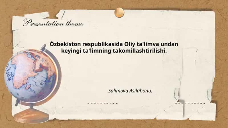 Oliy Ta'lim va Undan Keyingi Ta'limning Takomillashtirilishi