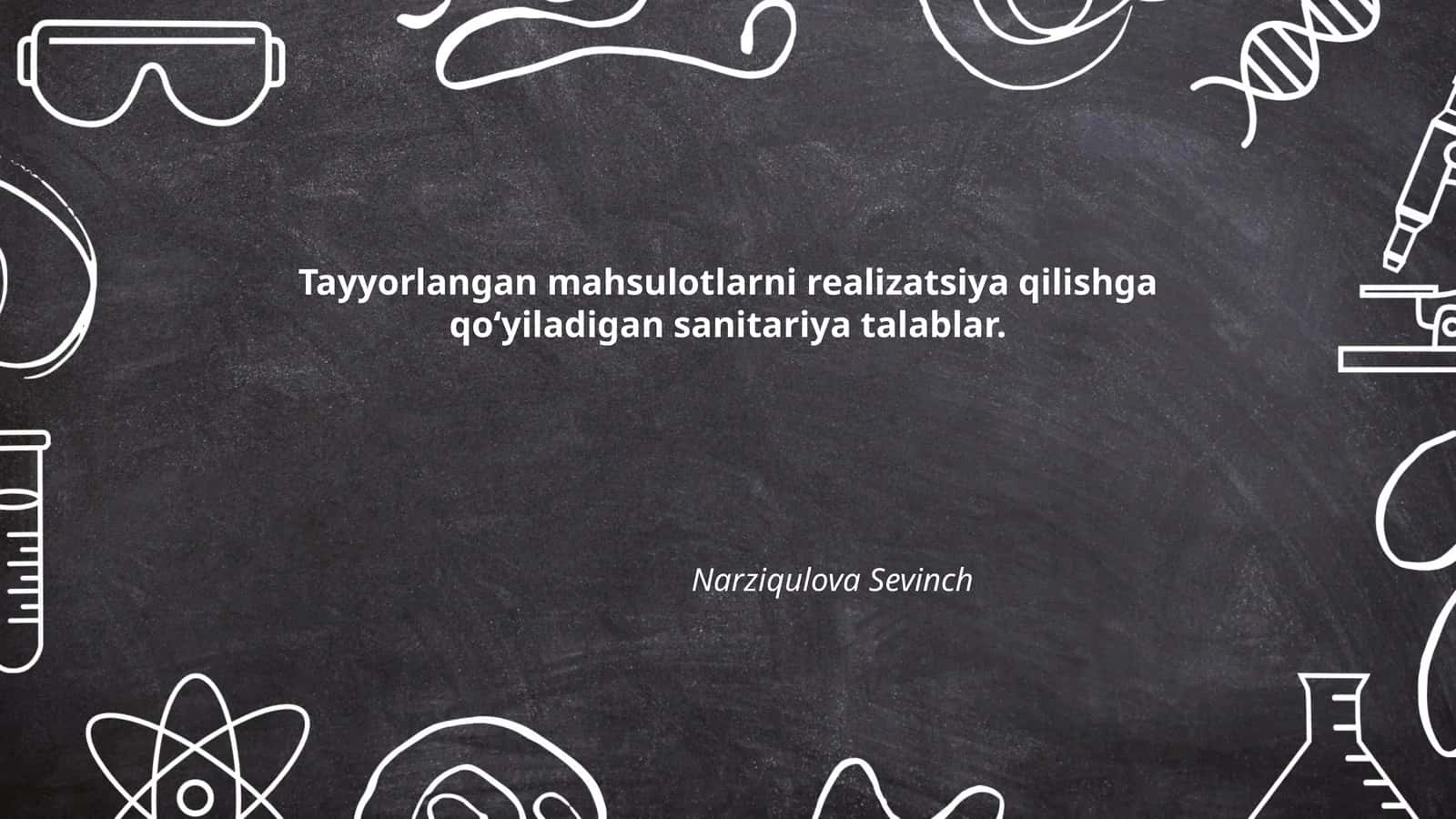 Tayyorlangan mahsulotlarni realizatsiya qilishga qoʻyiladigan sanitariya talablar