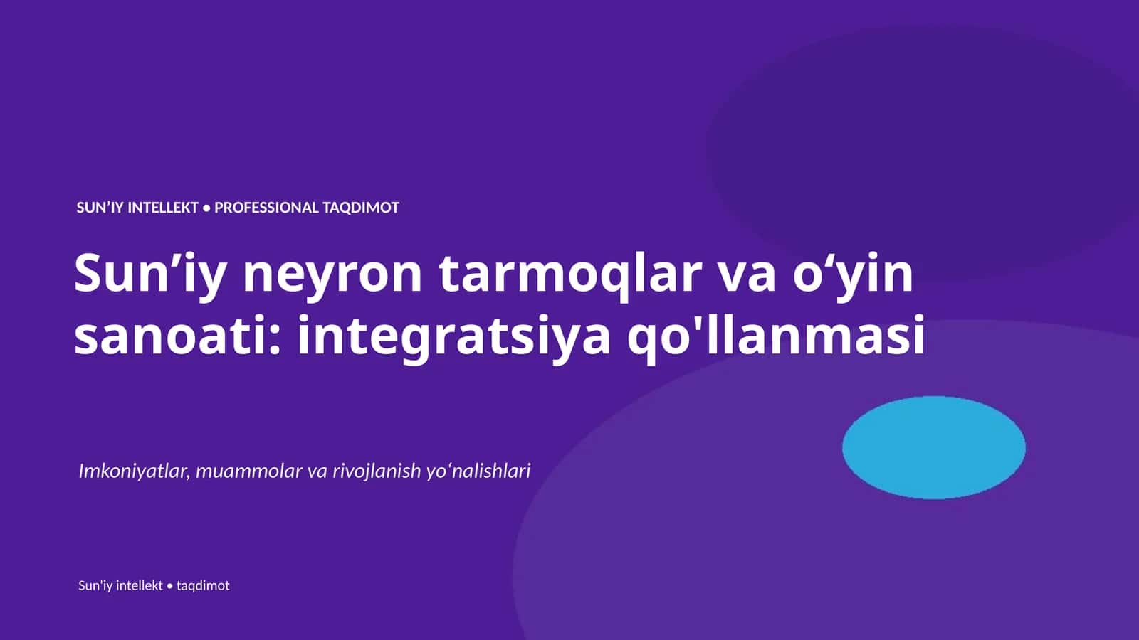 Sun'iy neyron tarmoqlar va oʻyin sanoati: integratsiya qo'llanmasi