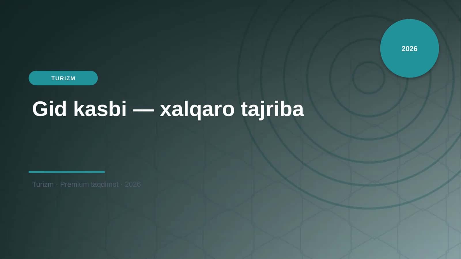 Gid kasbi — xalqaro tajriba