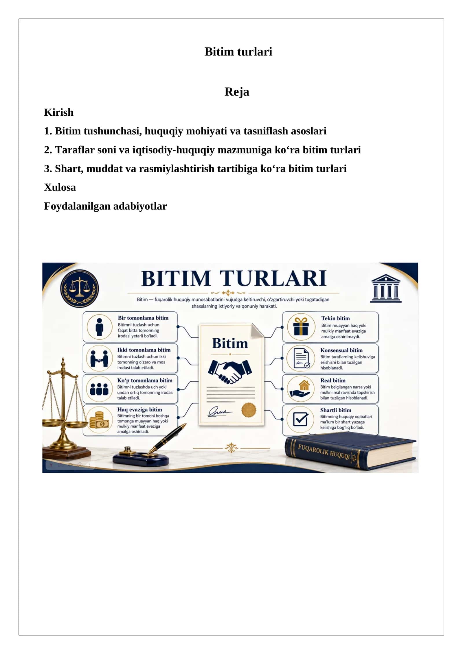 Bitim turlari