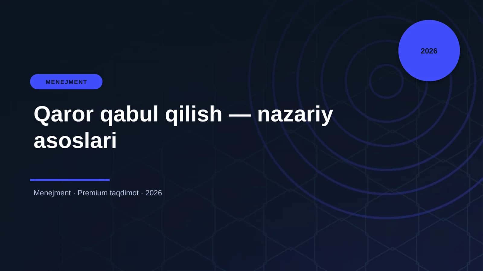 Qaror qabul qilish — nazariy asoslari