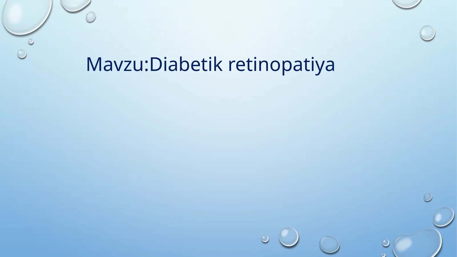 Diabetikretinopatiya