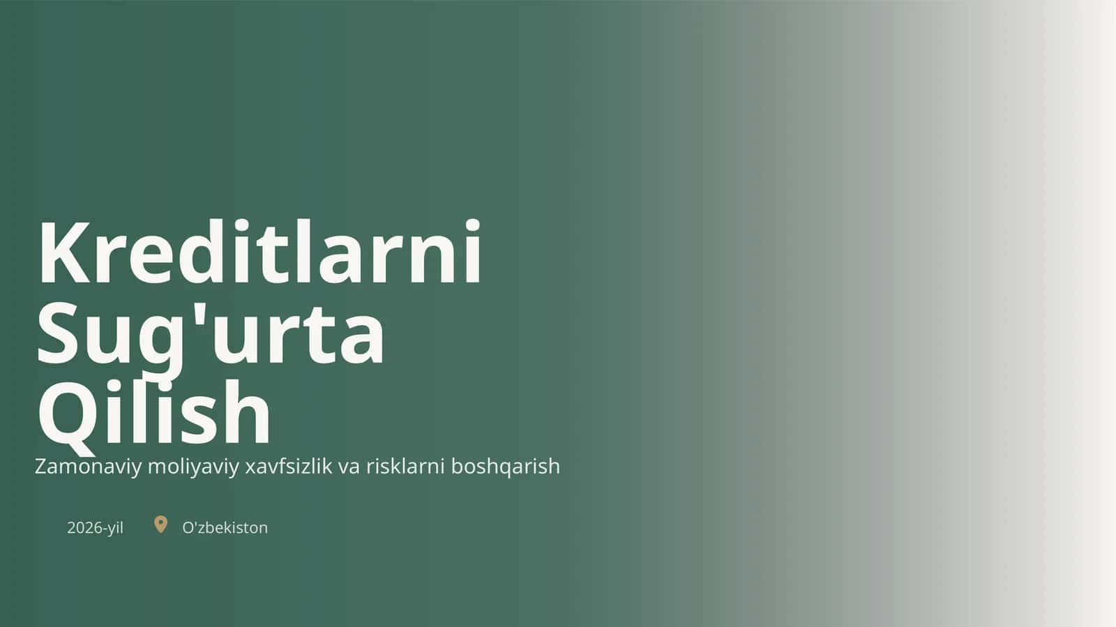 Kreditlarni Sug'urta Qilish