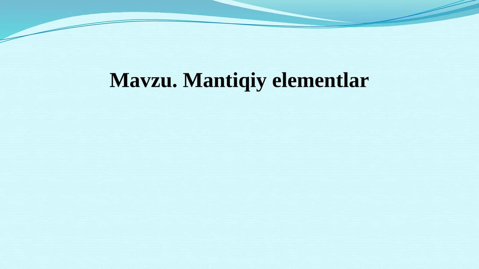 Mantiqiy elementlar