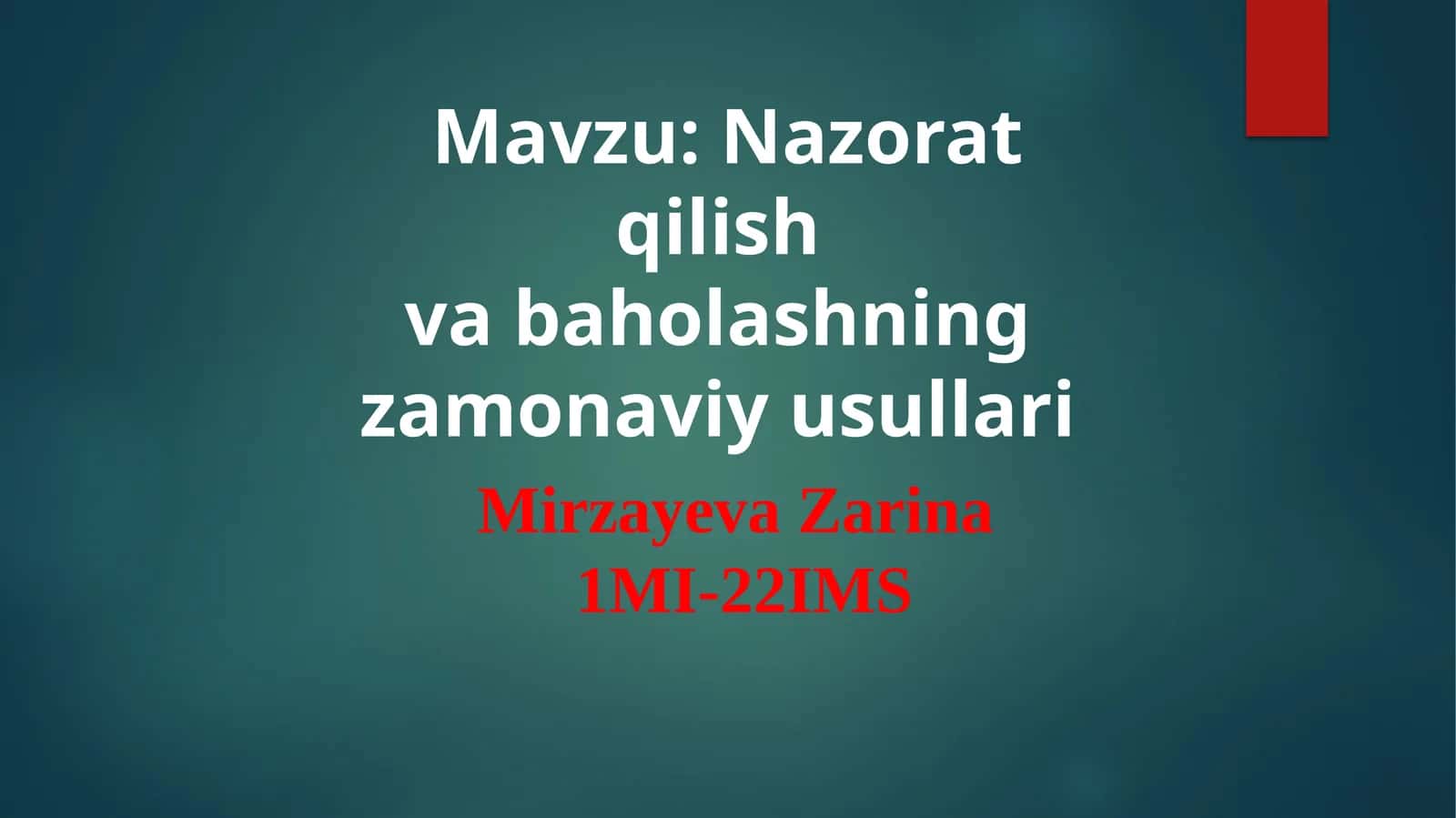 Tashhiz – budidaktik jarayon