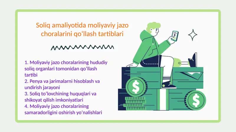 Soliq amaliyotida moliyaviy jazo choralarini qo‘llash tartiblari