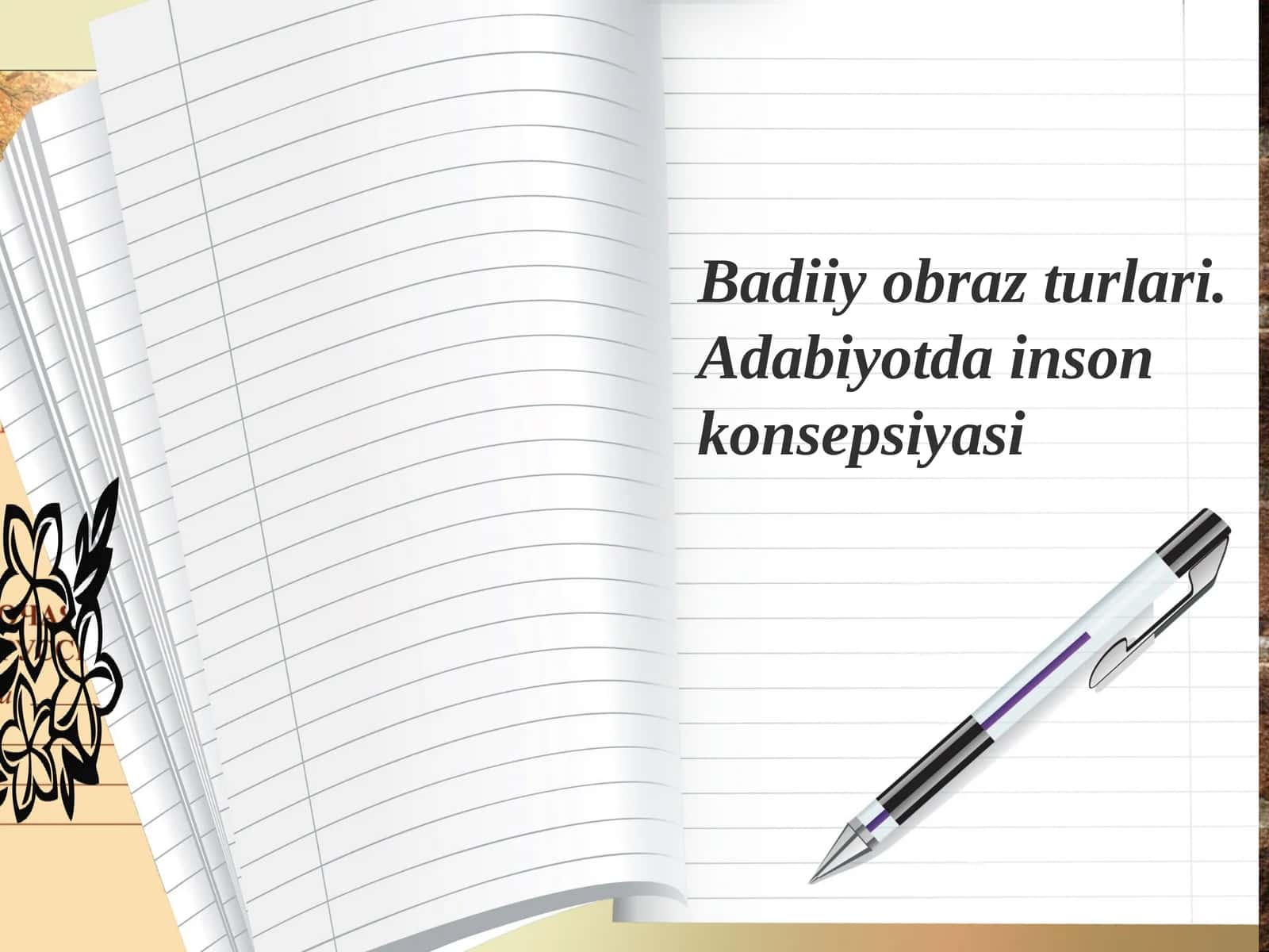 Badiiy obraz turlari. Adabiyotda inson konsepsiyasi