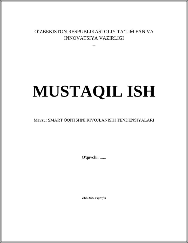 SMART o'qitish va sun'iy intellekt asosida adaptiv o'quv tizimlari