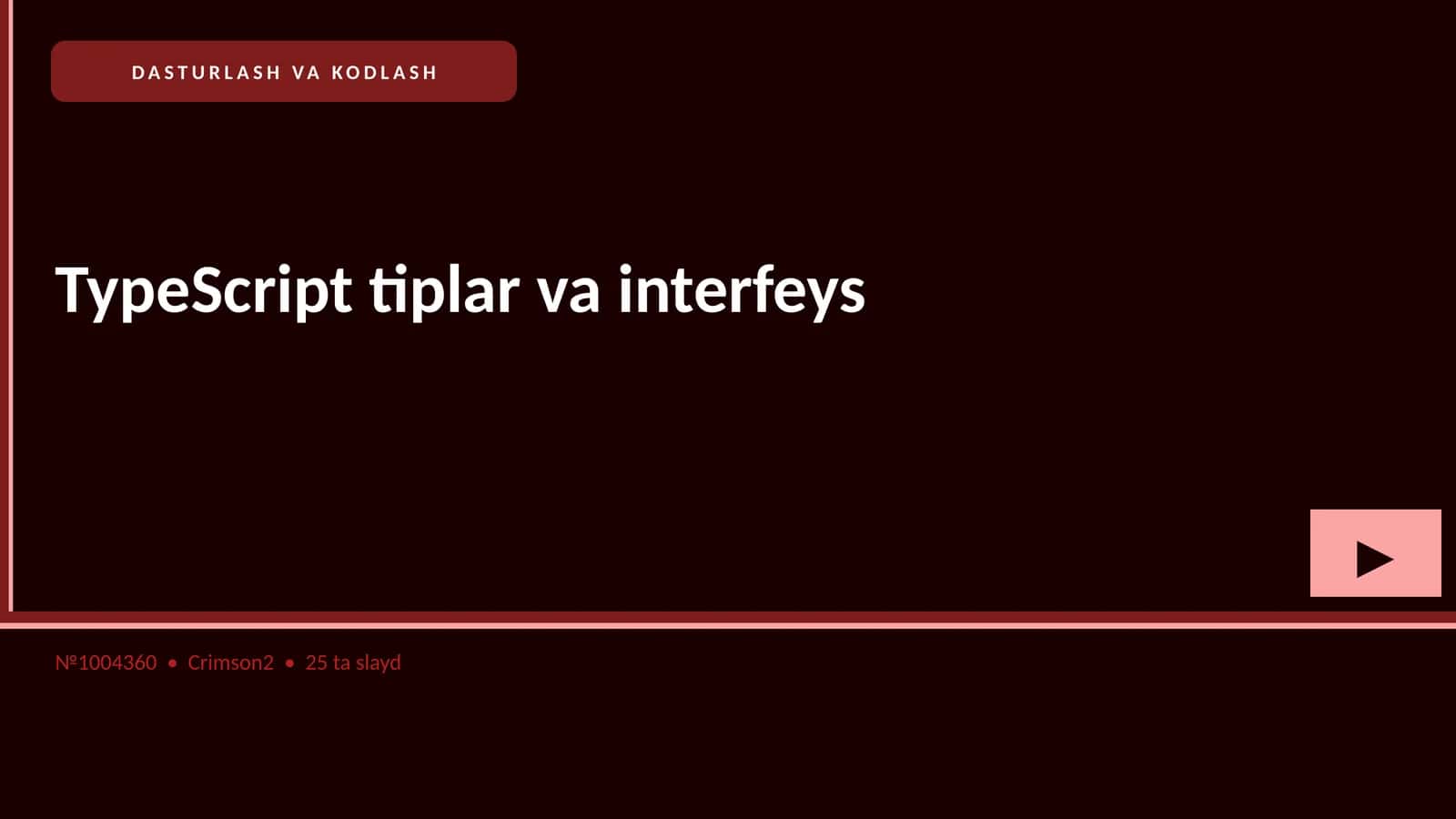 TypeScript tiplar va interfeys
