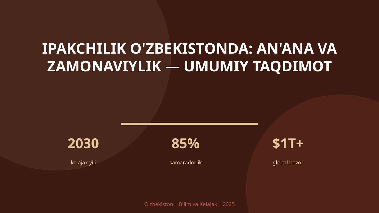 Ipakchilik O'zbekistonda: an'ana va zamonaviylik — umumiy taqdimot