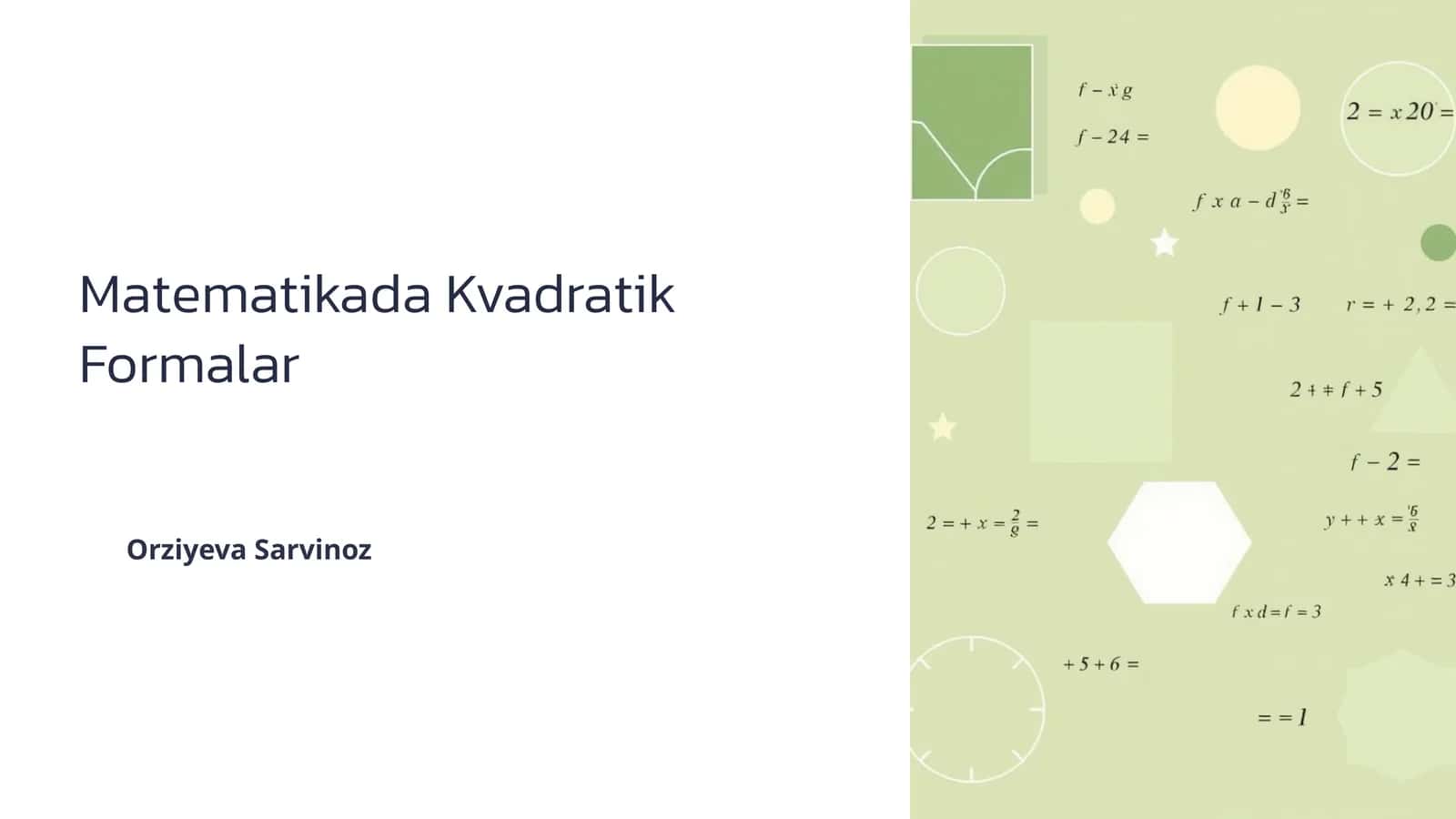 Kvadratik Tenglamalar