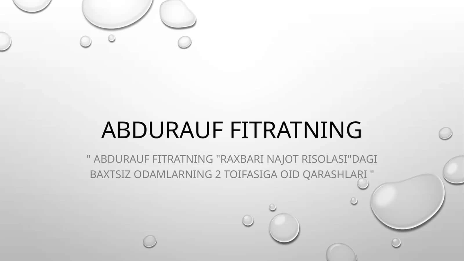 Abdurauf Fitratning "Raxbari najot risolasi"