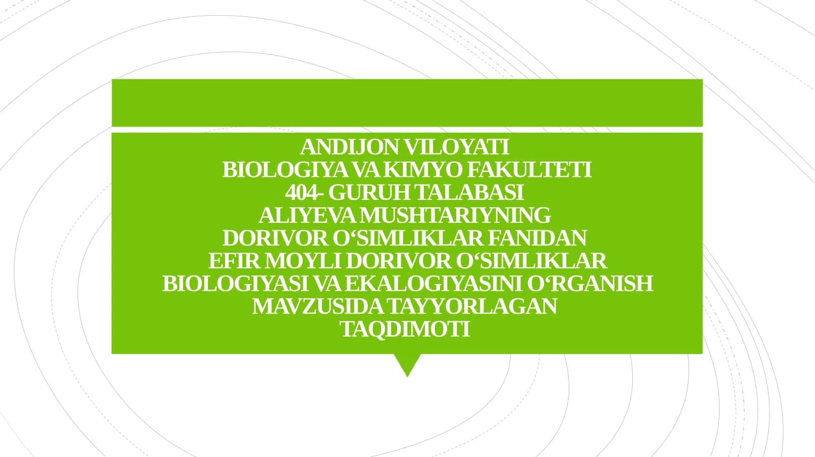 EFIR MOYLI DORIVOR O‘SIMLIKLAR BIOLOGIYASI VA EKALOGIYASI