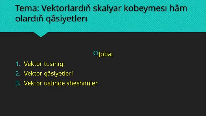 Vektorlar