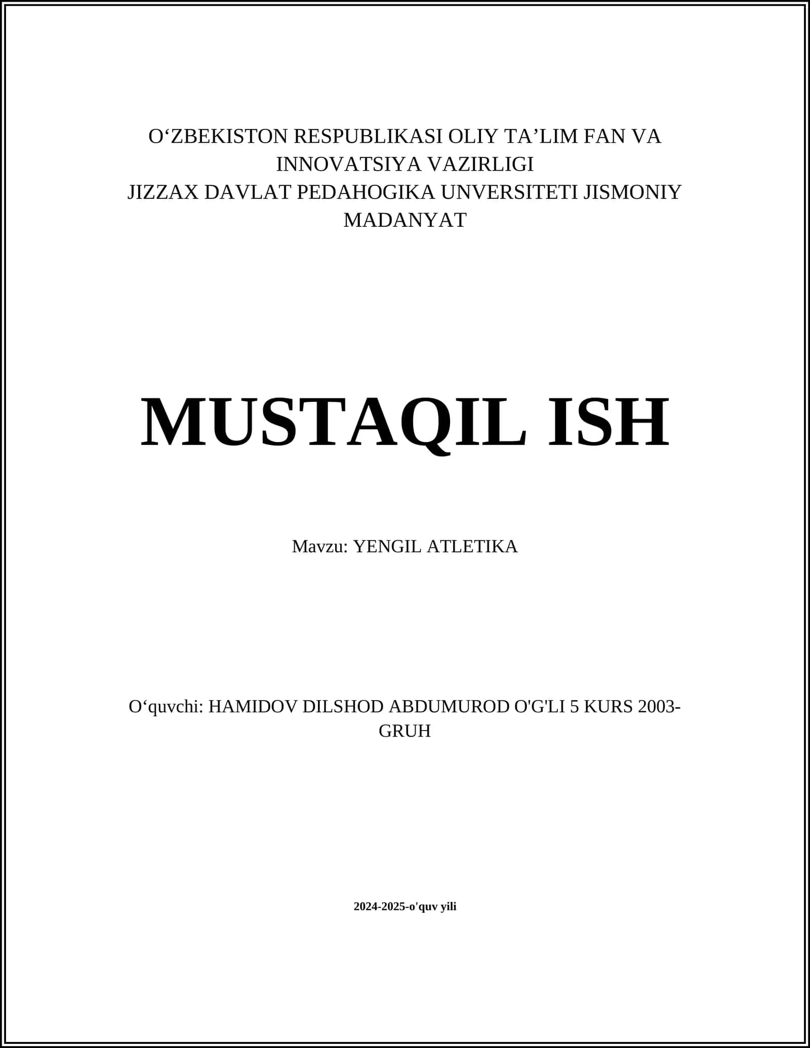 YENGIL ATLETIKA