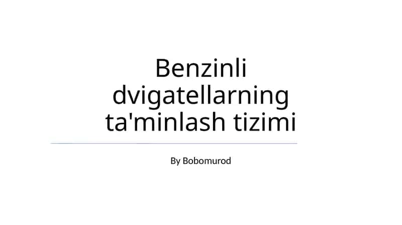 Yoqilg'i Yetkazib Berish Tizimi