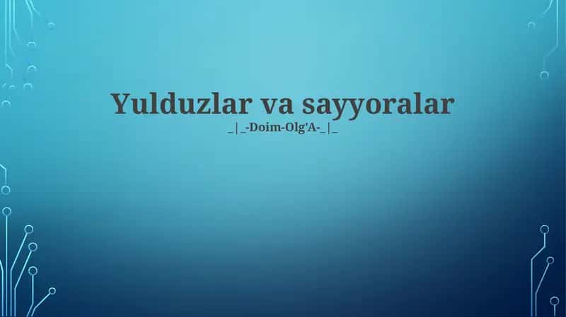 Yulduzlar tasnifi