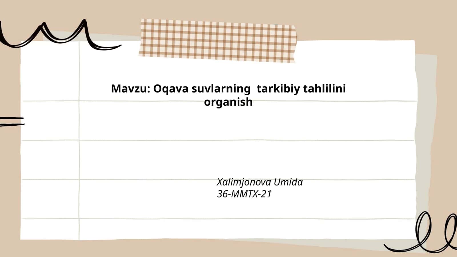 Oqava suvlarda kimyoviy moddalar tahlili