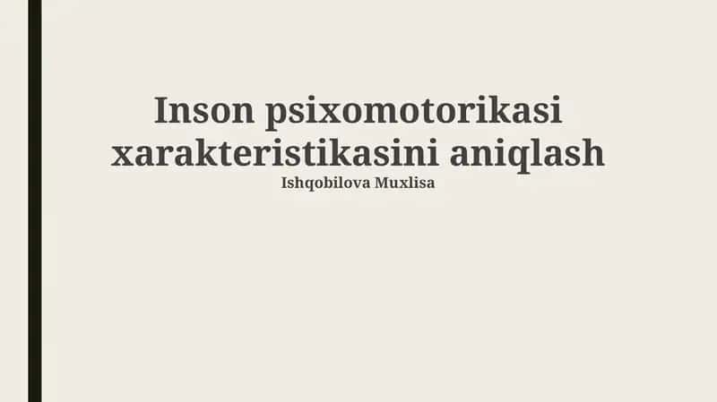 Psixomotor ko'nikmalar: Ta'rif va turlari