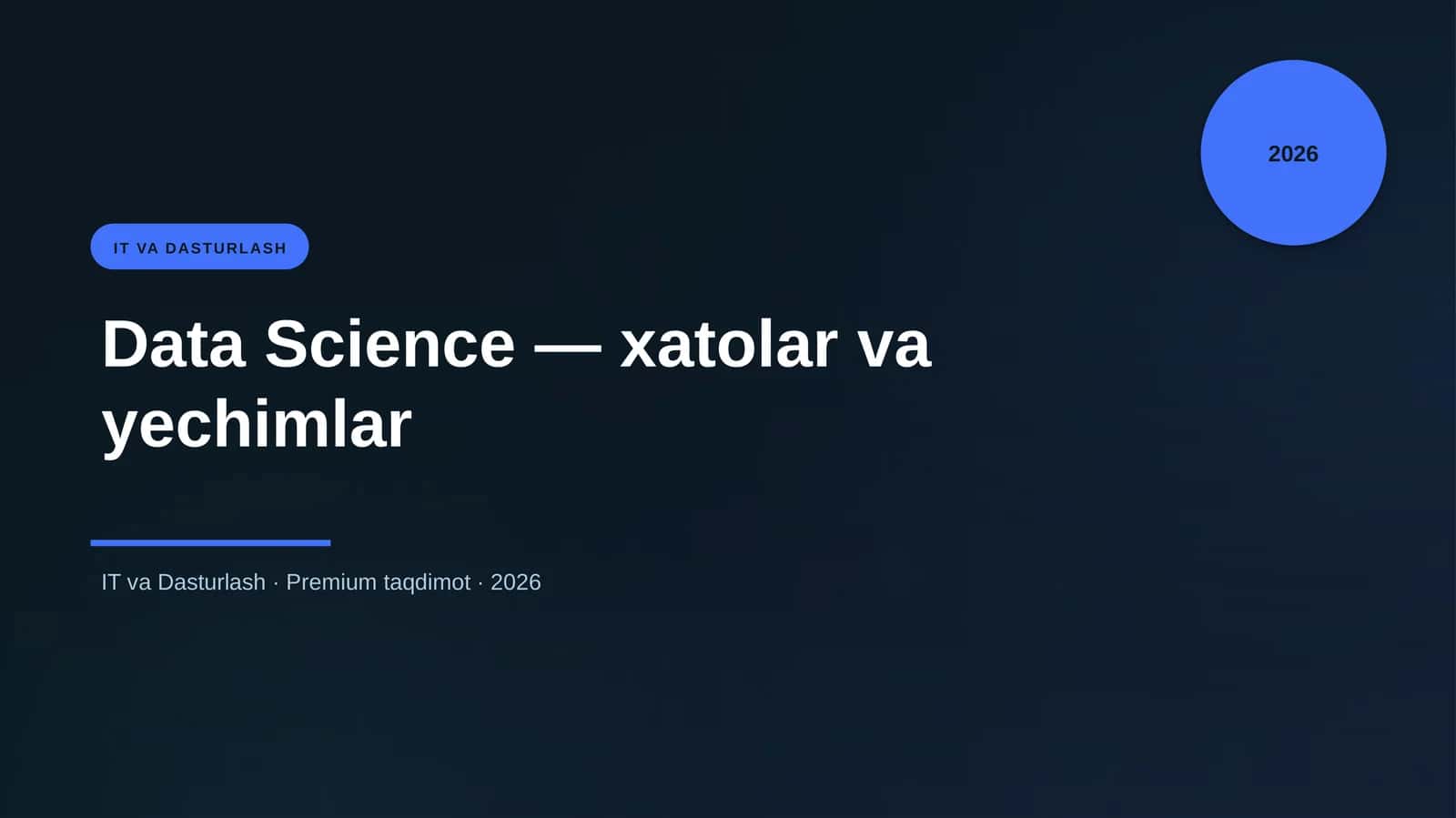 Data Science — xatolar va yechimlar