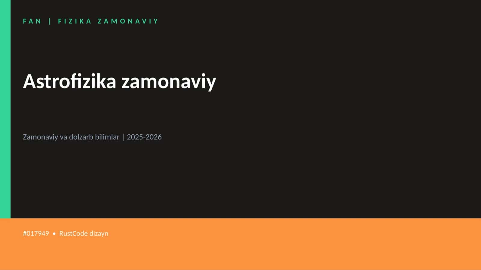 Astrofizika zamonaviy
