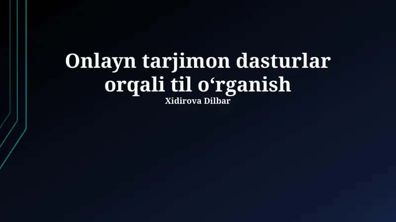Onlayn tarjimon dasturlar