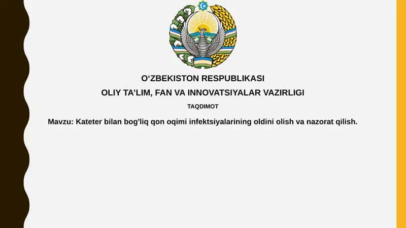 Kateter bilan bog'liq qon oqimi infektsiyalarining oldini olish va nazorat qilish