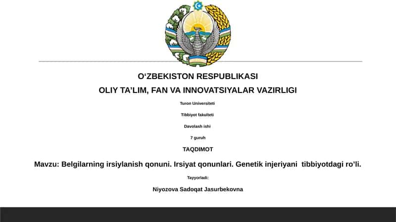 Belgilarning irsiylanish qonuni