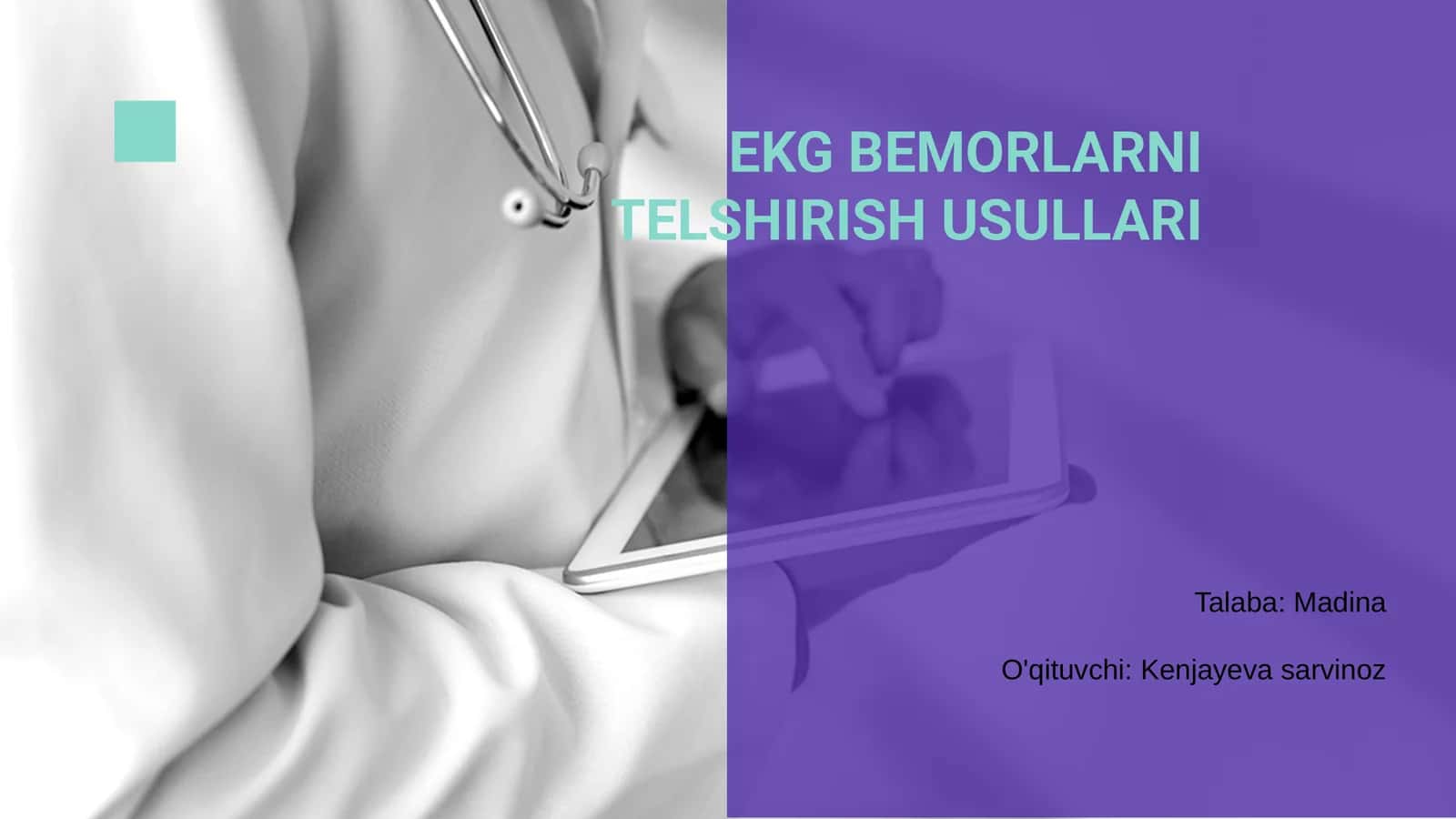 EKG BEMORLARNI TELSHIRISH USULLARI