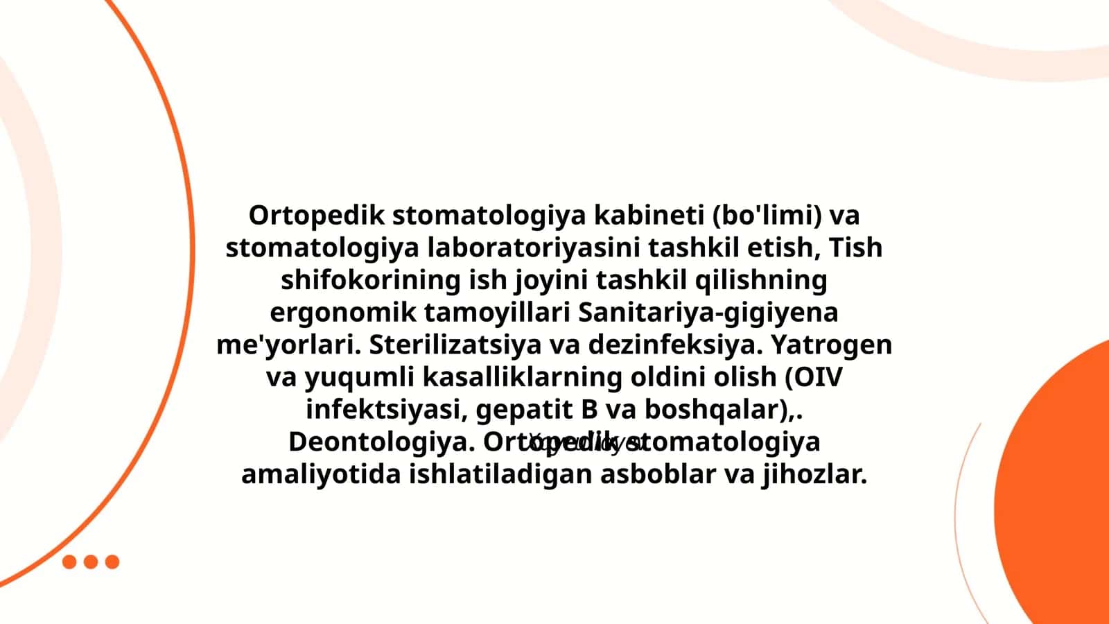 Ortopedik stomatologiya kabineti va laboratoriya