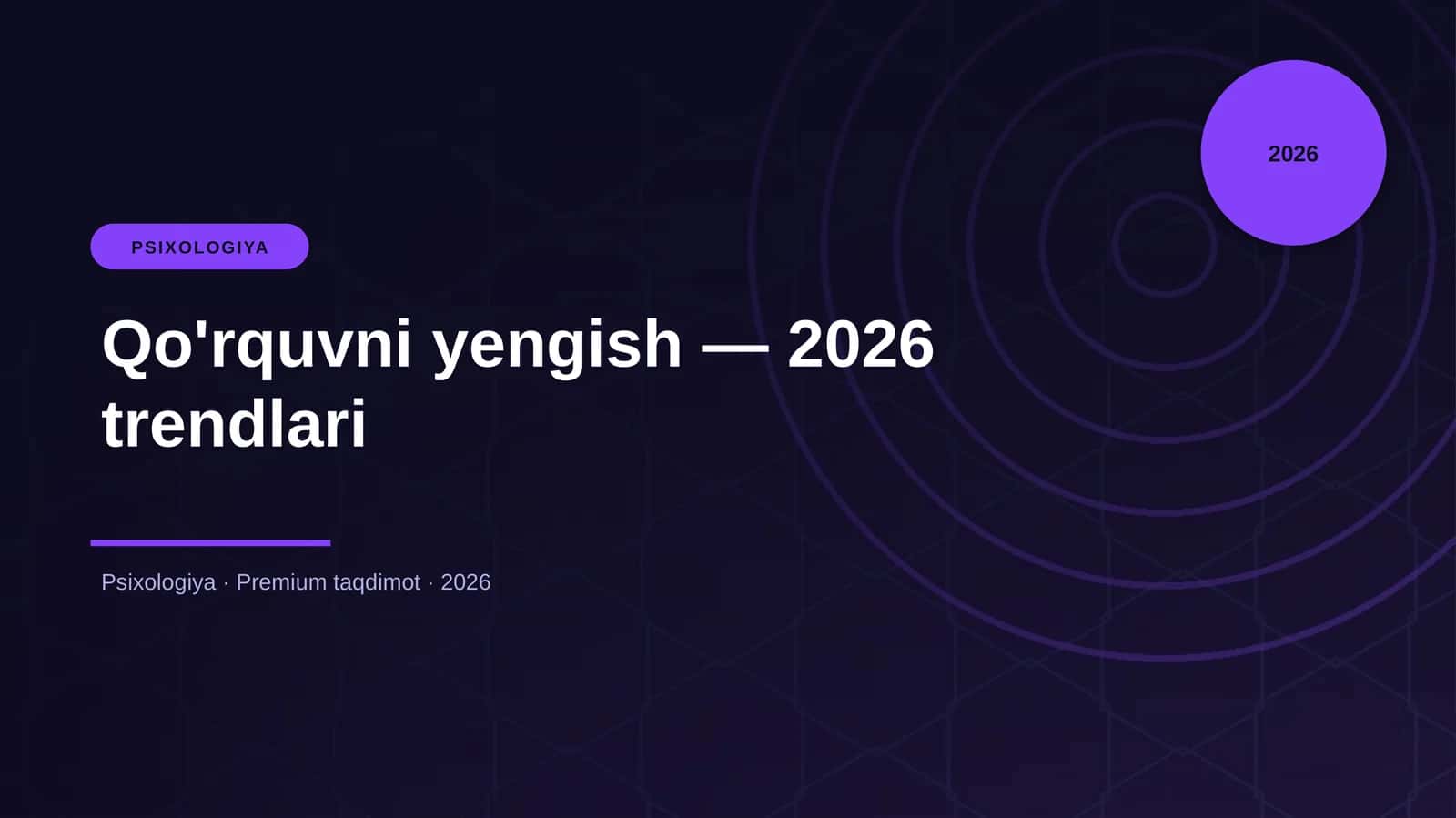 Qo'rquvni yengish — 2026 trendlari