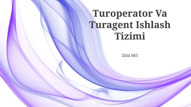 Turoperator Va Turagent Ishlash Tizimi