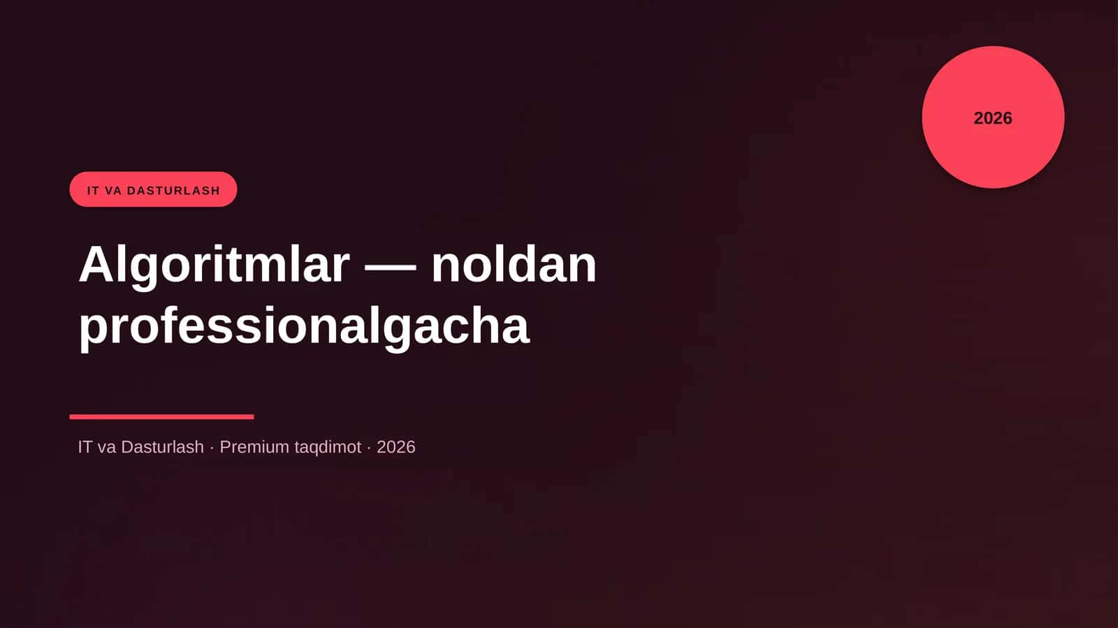 Algoritmlar — noldan professionalgacha