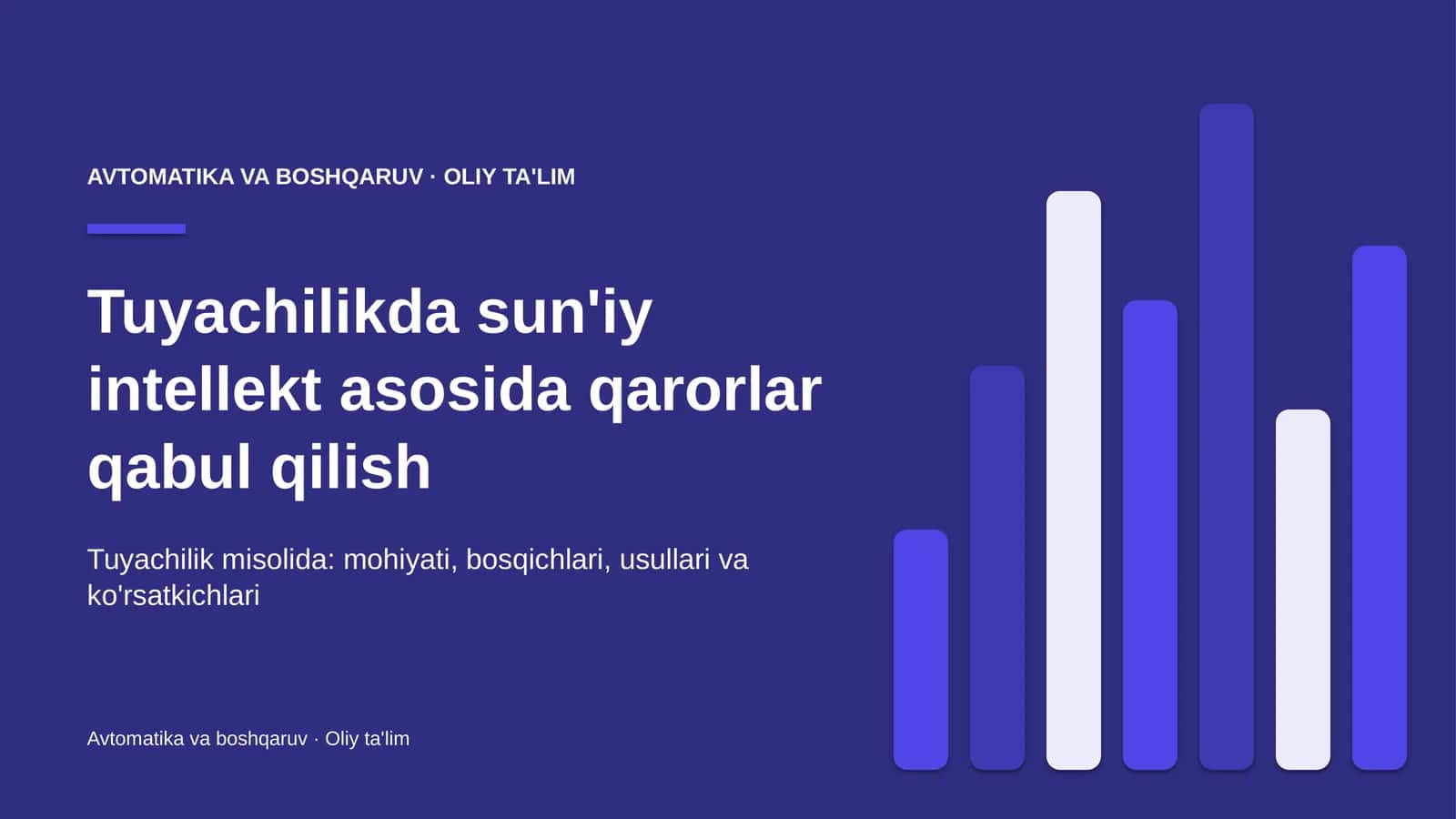 Tuyachilikda sun'iy intellekt asosida qarorlar qabul qilish