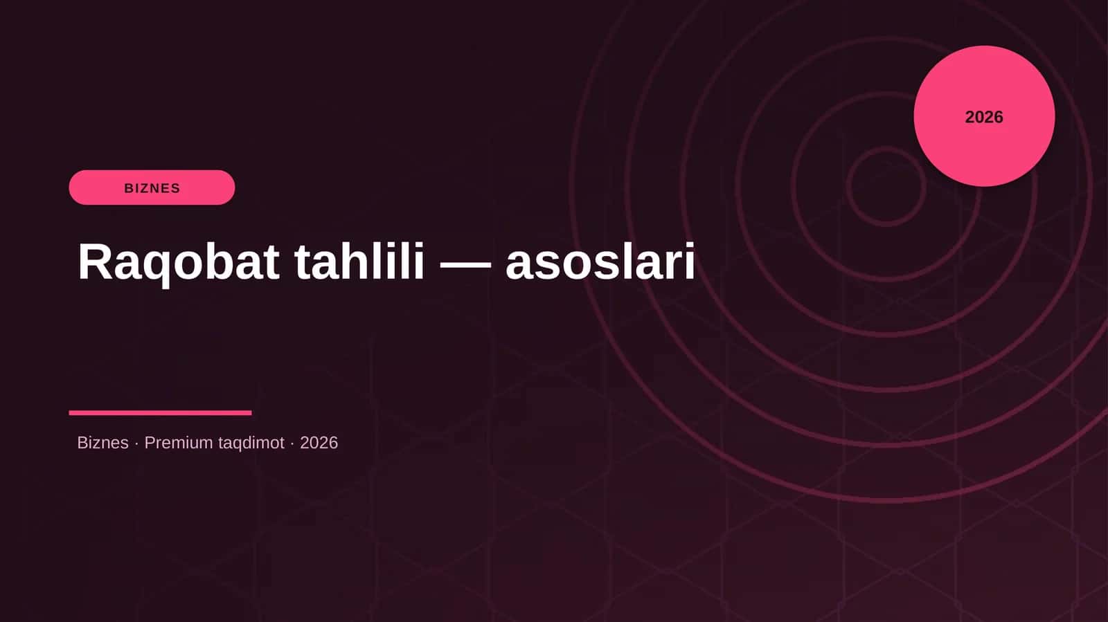 Raqobat tahlili — asoslari