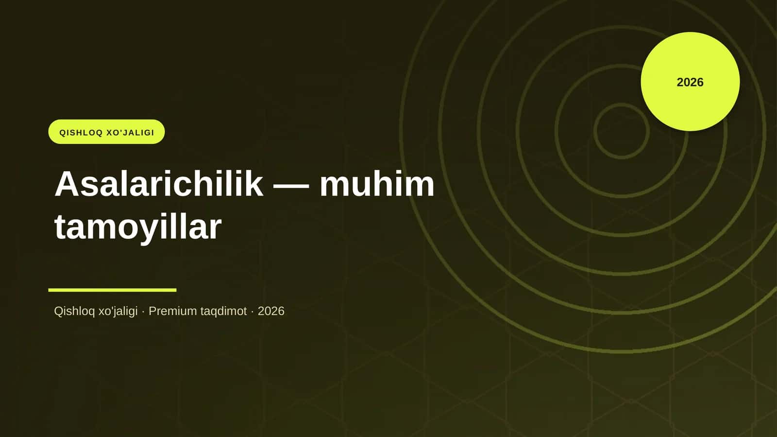 Asalarichilik - muhim tamoyillar