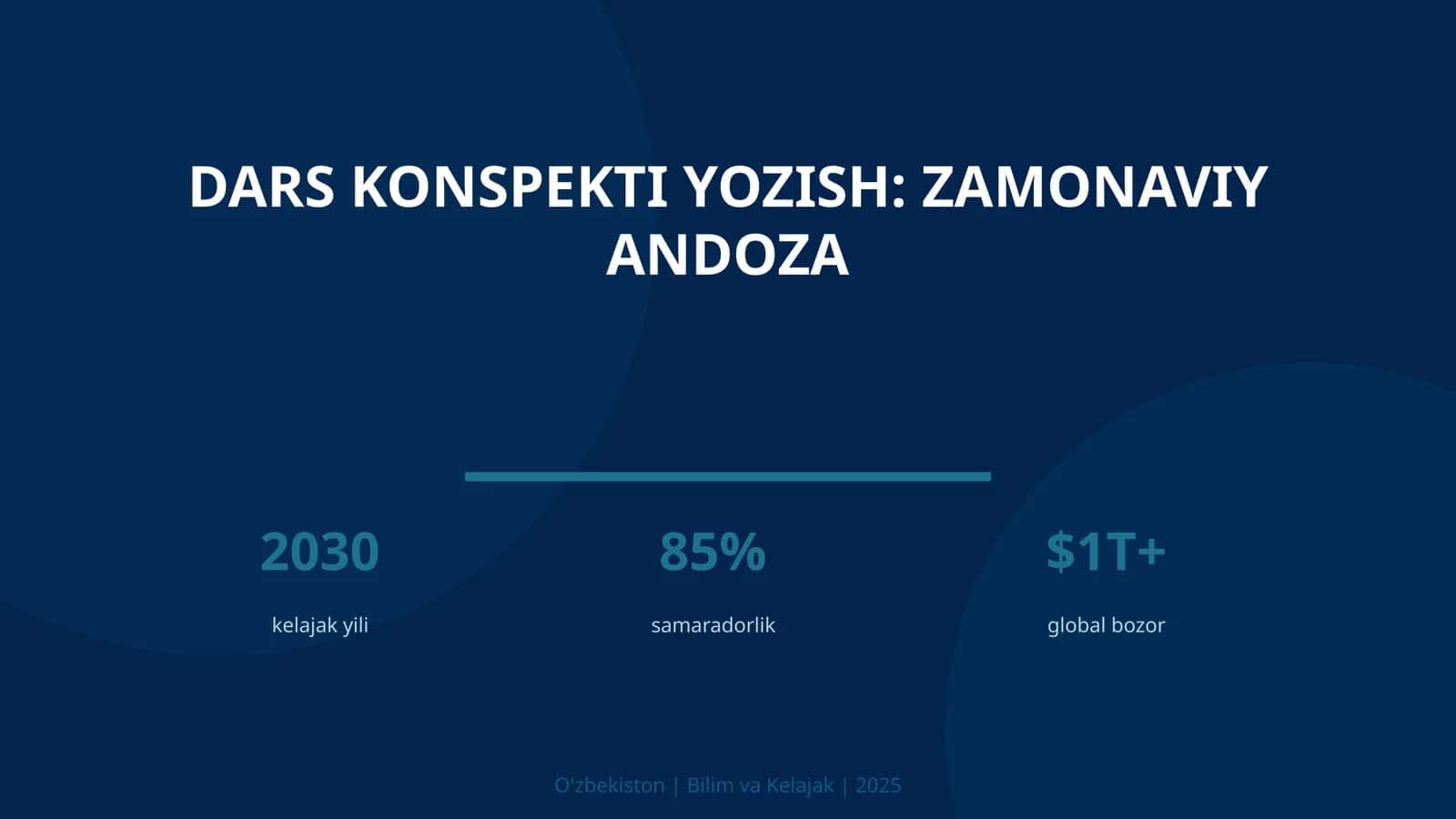 Dars konspekti yozish: zamonaviy andoza