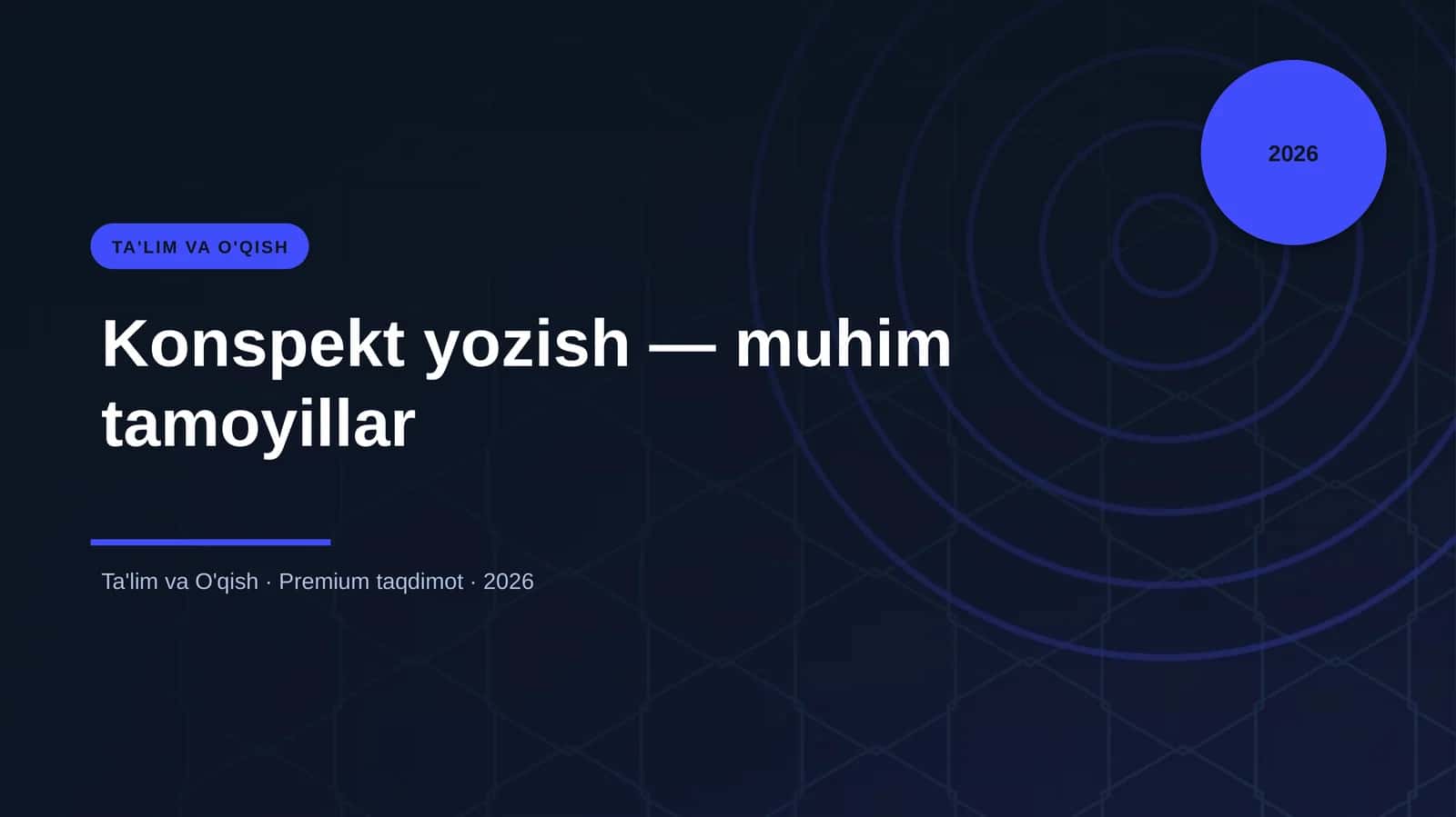 Konspekt yozish — muhim tamoyillar