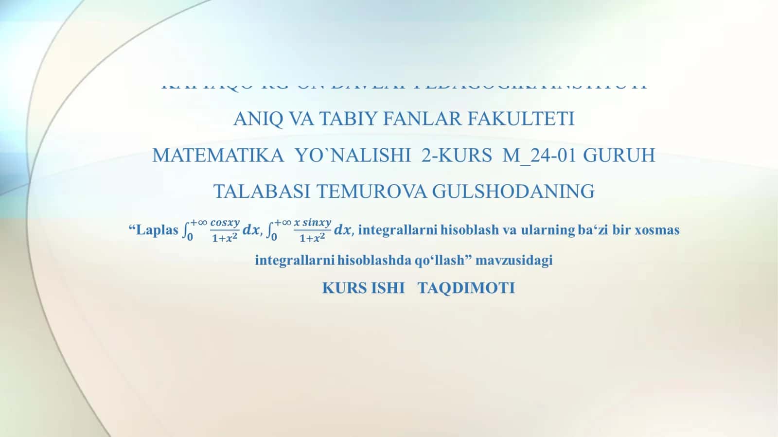Trigonometrik funksiyalar va integrallar