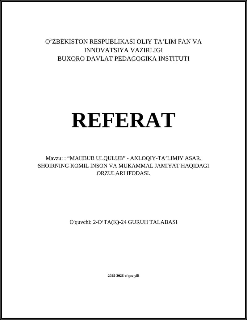 “MAHBUB ULG’ULUB”