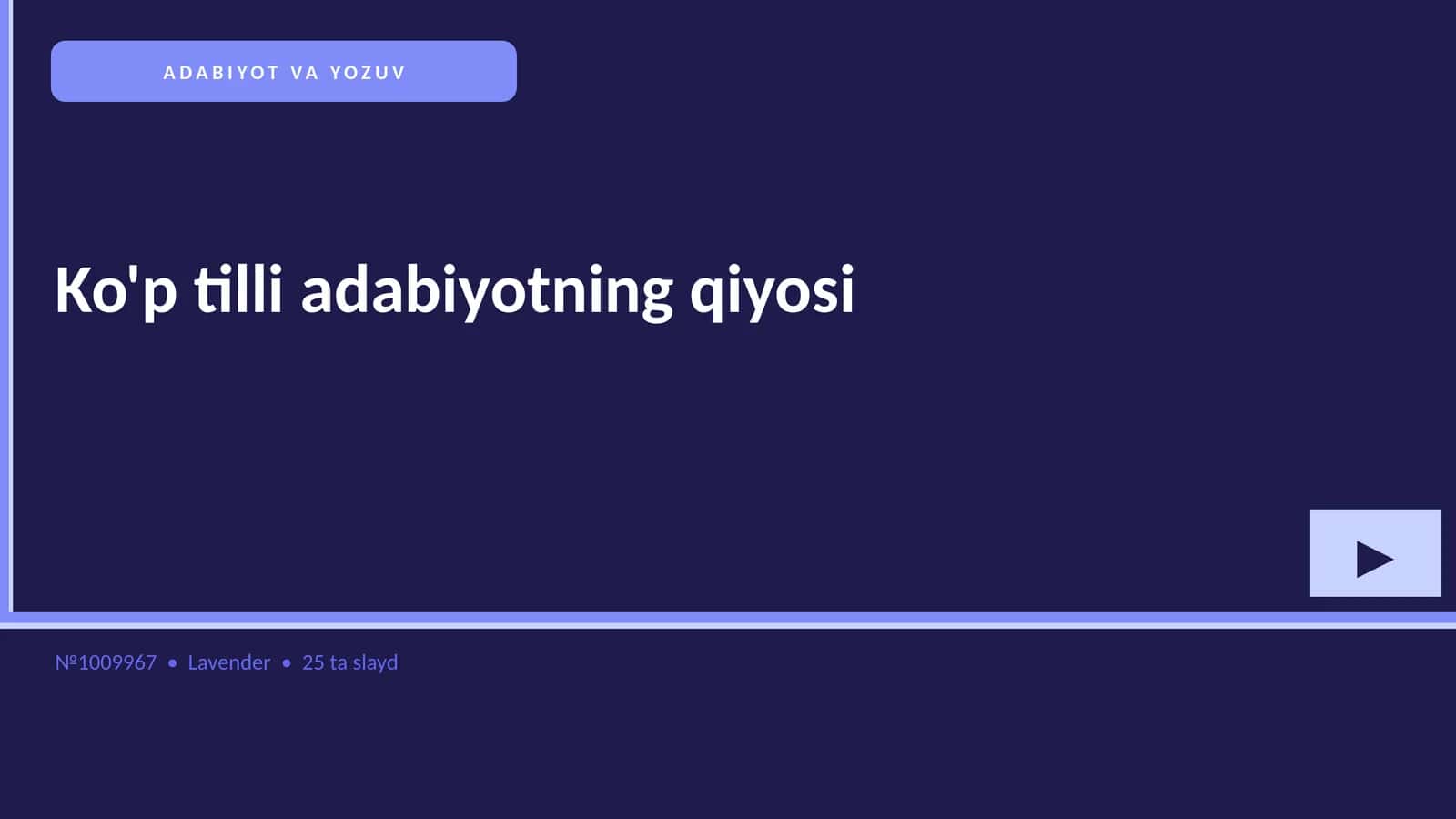 Ko'p tilli adabiyotning qiyosi