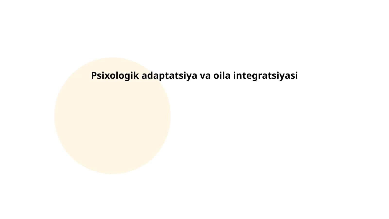 Psixologik adaptatsiya va oila integratsiyasi