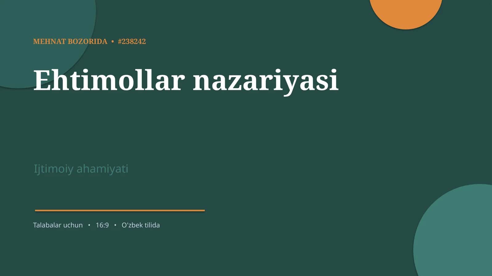 Ehtimollar nazariyasi