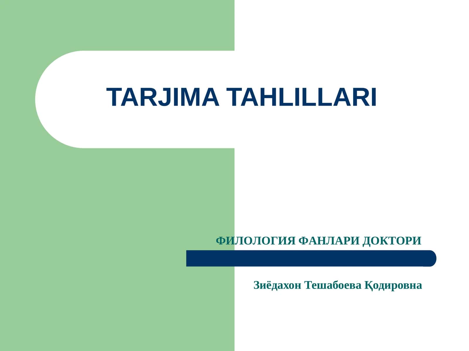 TARJIMA TAHLILLARI