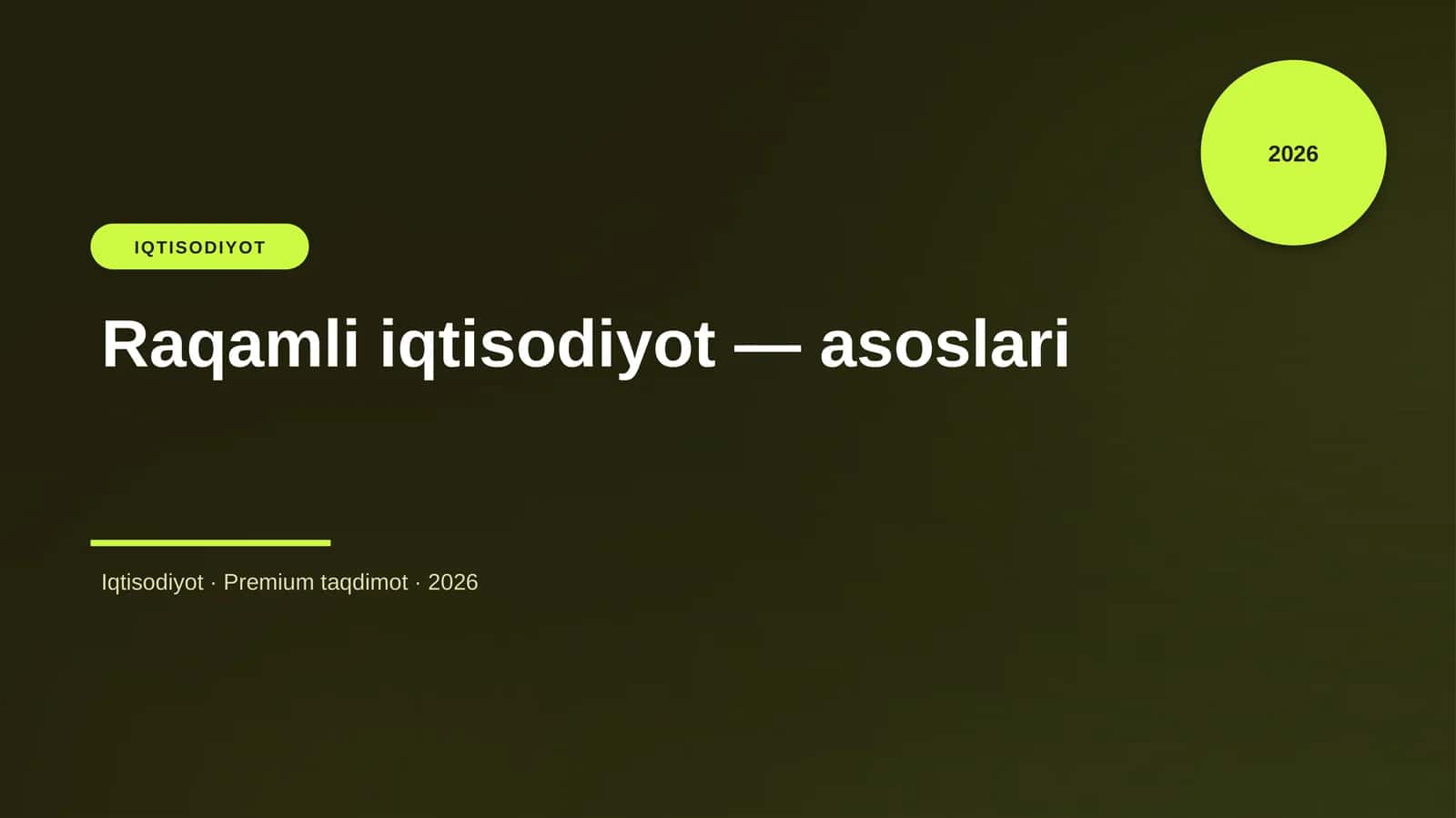 Raqamli iqtisodiyot — asoslari